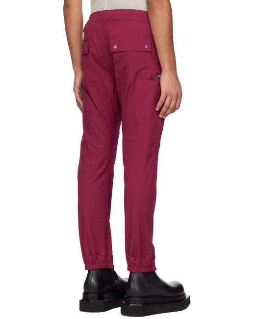 Rick Owens Red Pink Bauhaus Cargo Pants for men