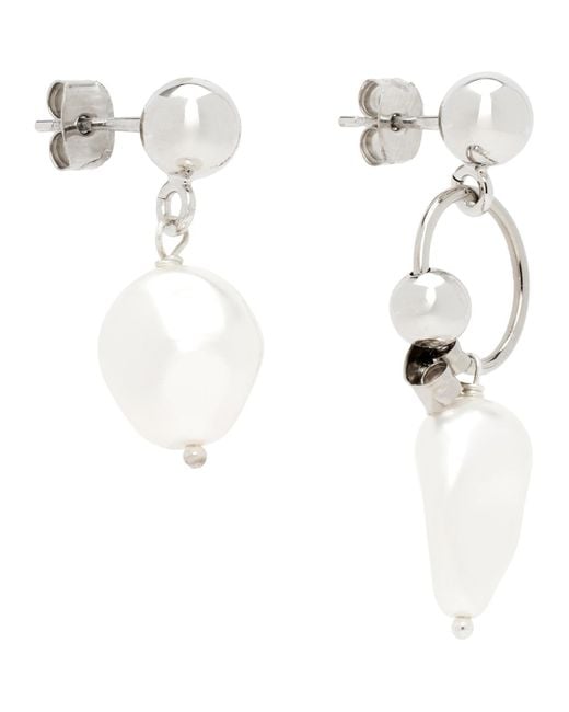 Justine Clenquet White Richie Earrings for men