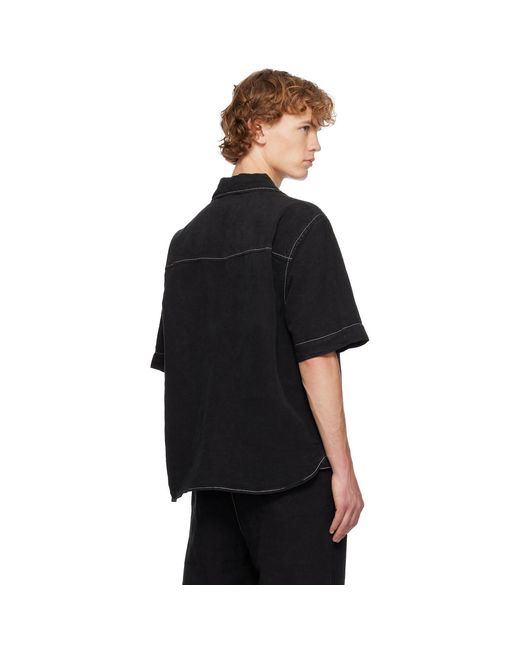 Amiri Black Script Linen Shirt for men