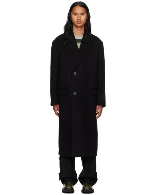 Wooyoungmi Black Belted Coat for men