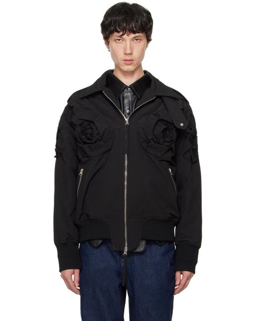 JUNTAE KIM Black Flower Jacket for men