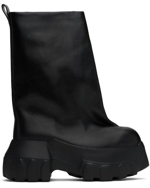 Rick Owens Porterville Flared Mega Tractor Boots in Black