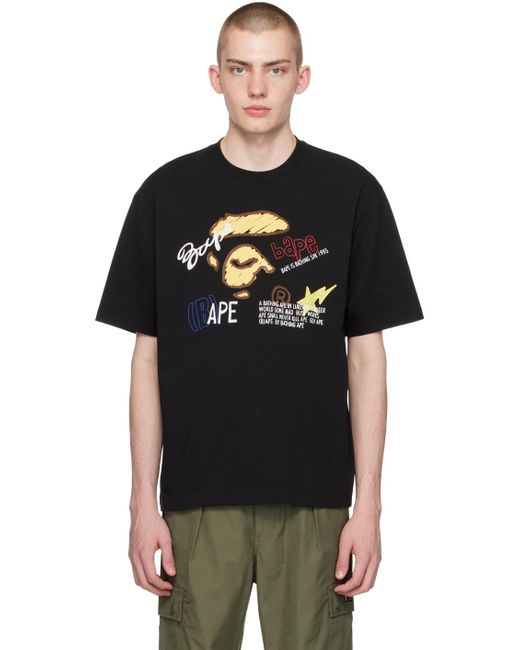 T-shirt décontracté noir A Bathing Ape pour homme en coloris Black