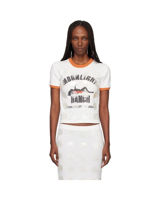 Conner Ives Black Mother Of Pearl Paillette Ringer T- Shirt