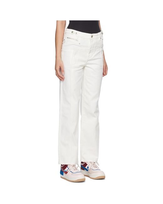 Feng Chen Wang White Deconstructed Jeans