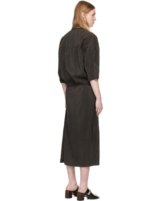 Lemaire Black Spread Collar Midi Dress