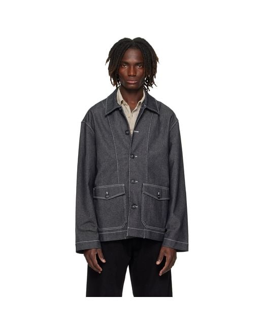 Commas Black Twill Denim Jacket for men