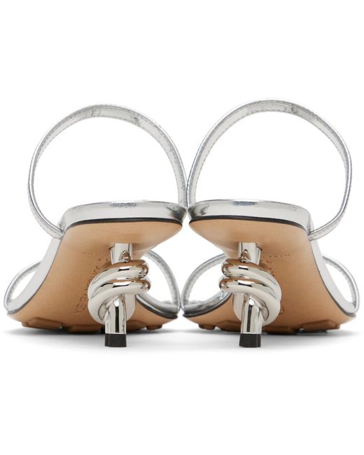 Bottega Veneta Black Silver Knot Mules