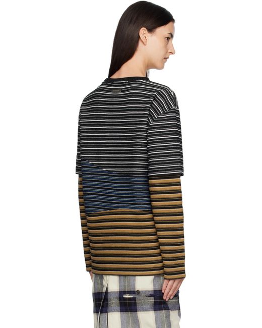 ANDERSSON BELL Black Stripe Layered T-Shirt