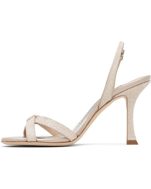 Jimmy Choo Black Rose Elsy 90 Heeled Sandals