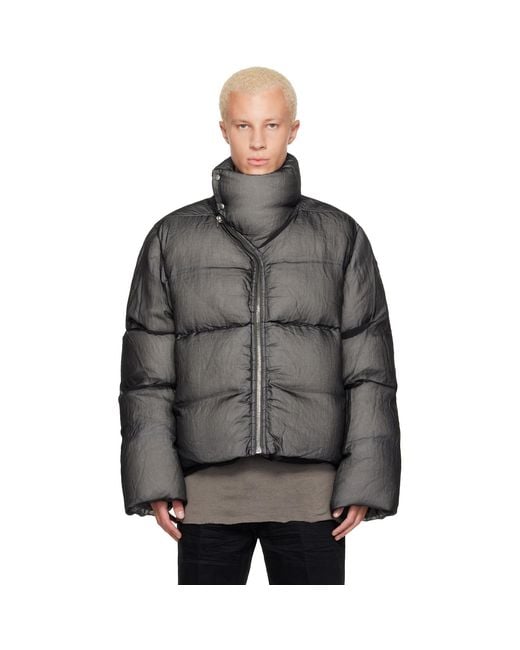Rick Owens Gray Tower Turtle Down Jacket for men