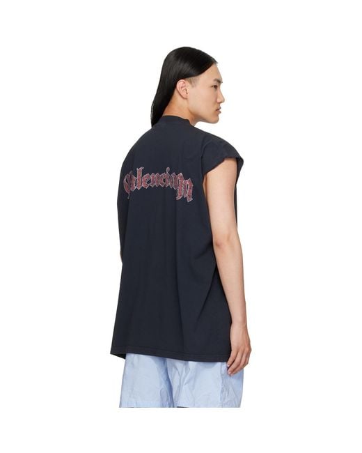 Balenciaga Blue Spiral Crest T-Shirt for men