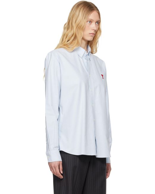 AMI ブルー Ami De Coeur コットン ボタンダウンシャツ White