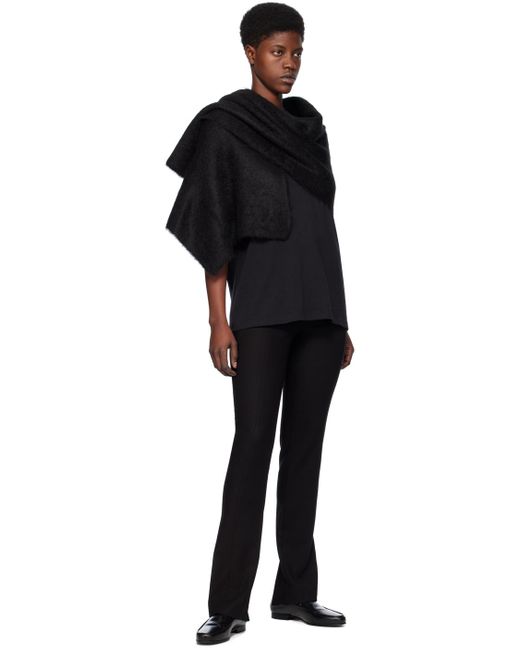 Écharpe noire en tricot d'alpaga Totême  en coloris Black