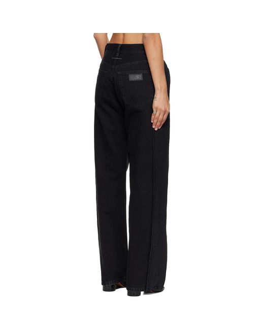 MM6 by Maison Margiela Black Straight-Leg Jeans
