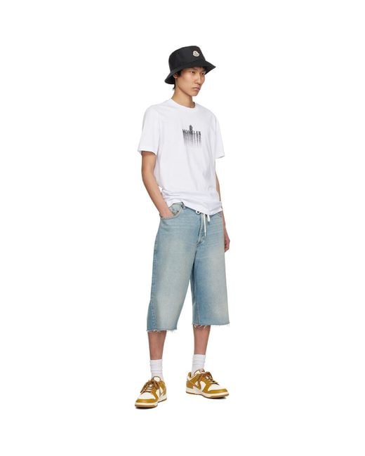 Moncler White Faded Logo Cotton T-Shirt for men