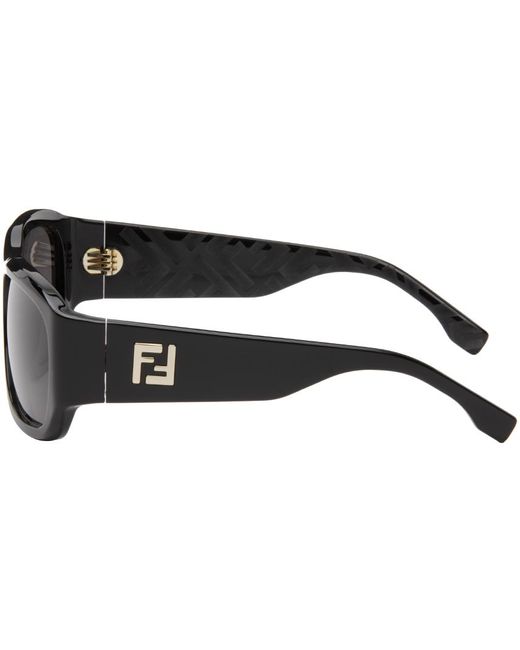 Fendi Black 'Ff' Sunglasses for men