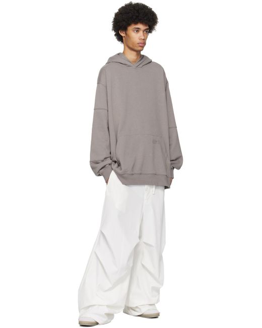 MM6 by Maison Martin Margiela Gray Taupe Oversized Hoodie for men