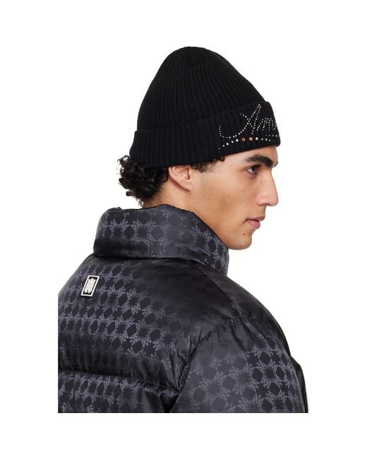 Amiri Black Stud Beanie for men