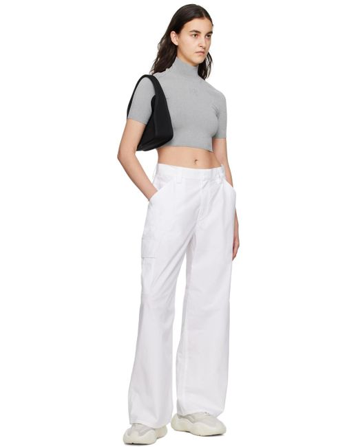 T By Alexander Wang White Cargo Trousers