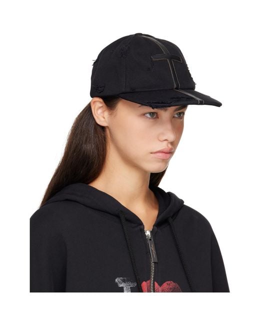 MATIERES FECALES Black Symbol Leather Cap