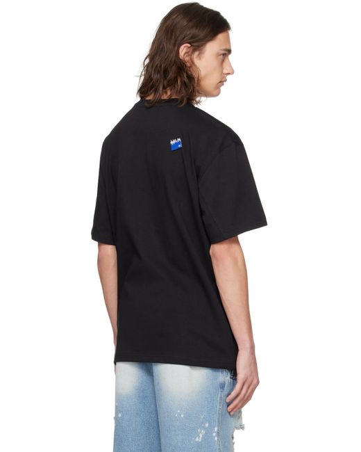 メンズ Adererror Significantコレクション ロゴパッチ Tシャツ Black