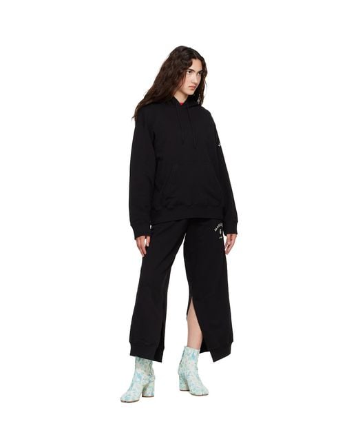 MM6 by Maison Margiela Black Split Hem Lounge Pants