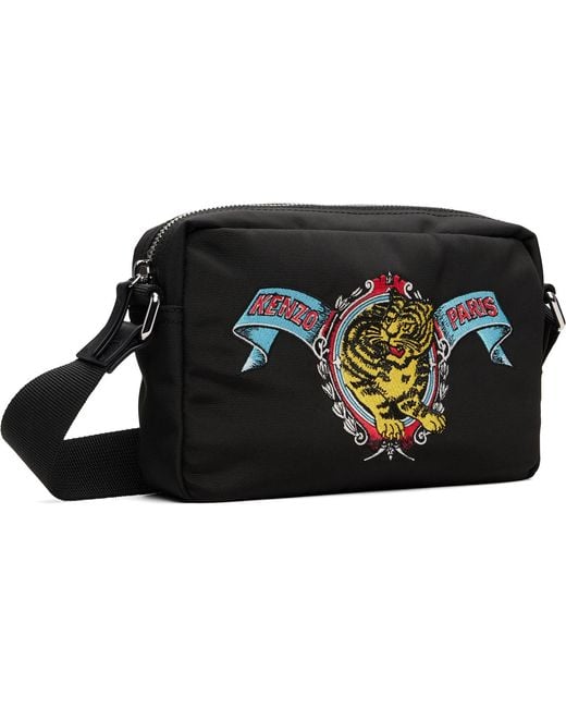 KENZO Black Paris Jumping Tiger' Crossbody Bag for men