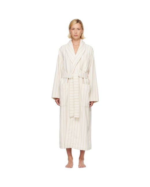 Tekla White Off- & Terry Classic Bathrobe