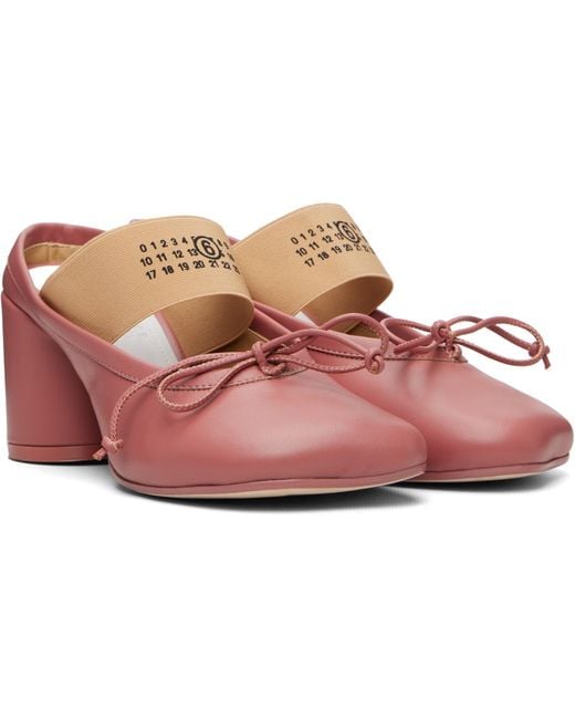 MM6 by Maison Margiela Pink Anatomic Numeric Mule Heels