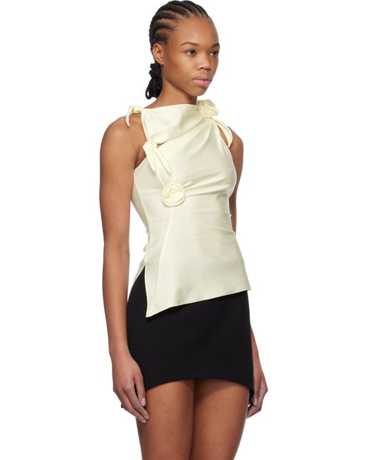 Coperni Black Off- Asymmetric Flower Tank Top