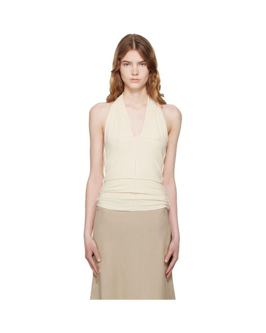 Baserange White Off- Cinder Halter Top