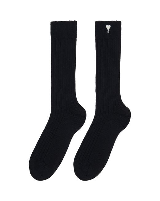 AMI Black Three-Pack Ami De Coeur Socks for men