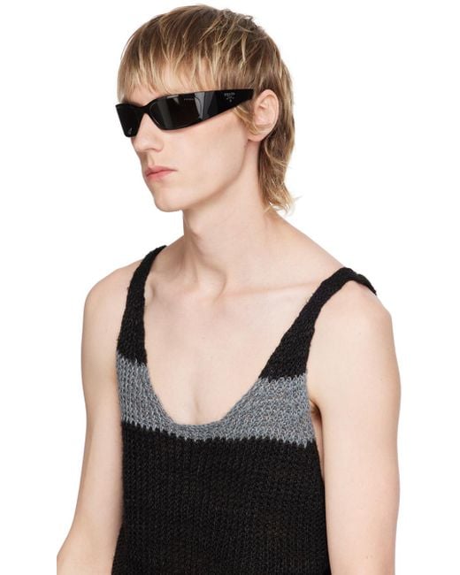 Prada Wraparound Sunglasses in Black for Men | Lyst display picture 3