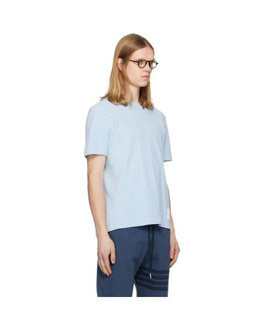 Thom Browne Blue Classic Pique 4-Bar T-Shirt for men