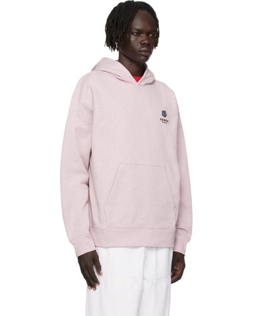 KENZO Pink Paris 'Boke Flower' Embroidered Oversized Hoodie for men