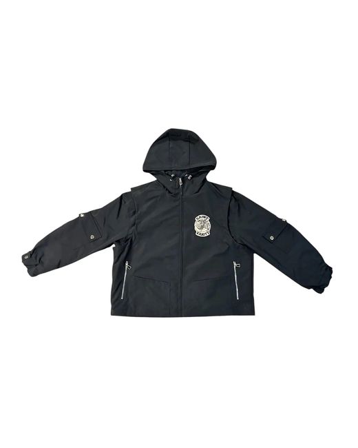 SAINT VANITY Black Nylon Cargo Jacket Sv005" for men