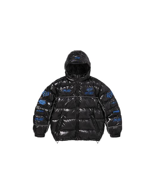 Supreme Black Fox Racing Shiny Down Puffer Jacket "Fw25