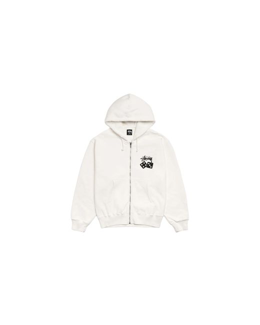 Stussy Black Dice Pigment Dyed Zip Up Hoodie "Natural" Stus371" for men