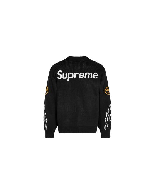 Supreme Black Vanson Leathers Sweater "ss22"