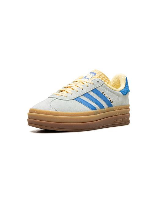 Adidas Blue Gazelle Bold Suede And Terry Platform Sneakers Women