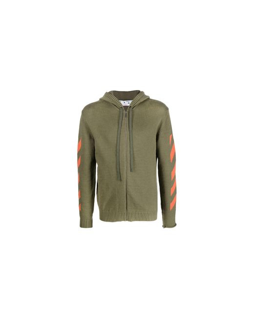 Off-White c/o Virgil Abloh Green Diag Arrow Knit Zip Hoodie "Army" Omha080F22Kni0015620" for men