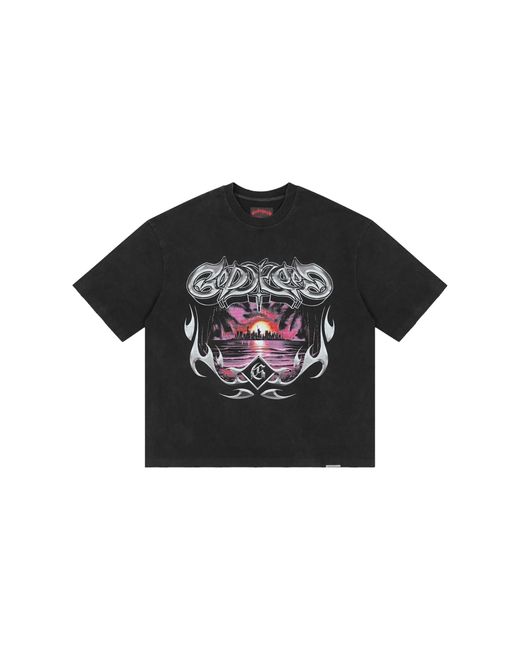 GODSPEED NEW YORK Black Liberty Sunset T-Shirt Gs485" for men