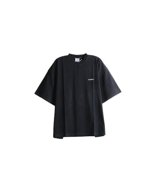 Vetements Black Classic Logo Boxy T-Shirt "Faded Mh27Tr144B" for men