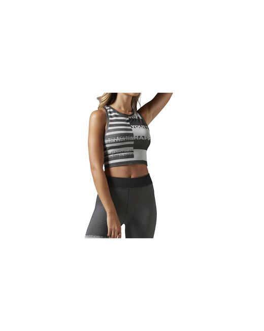 Reebok Black Yoga Seamless Top "Coal" Ay0982"