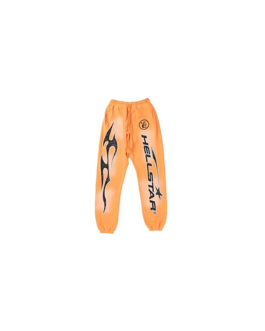 HELLSTAR Black Closed Elastic Bottom Sweatpants "Fire" Hsr086" for men