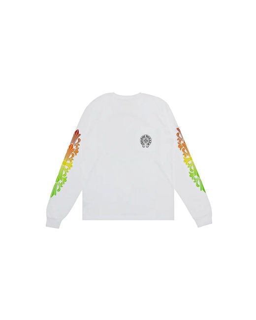 Chrome Hearts Black Floral Sleeve Gradient Long-Sleeve T-Shirt Chrm1142" for men
