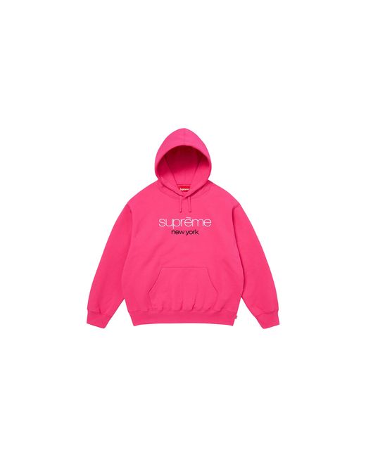 Supreme Pink Classic Logo Hooded Sweatshirt "Ss26