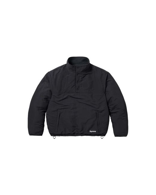 Supreme Black Polartec Shearling Reversible Pullover Jacket "Fw23