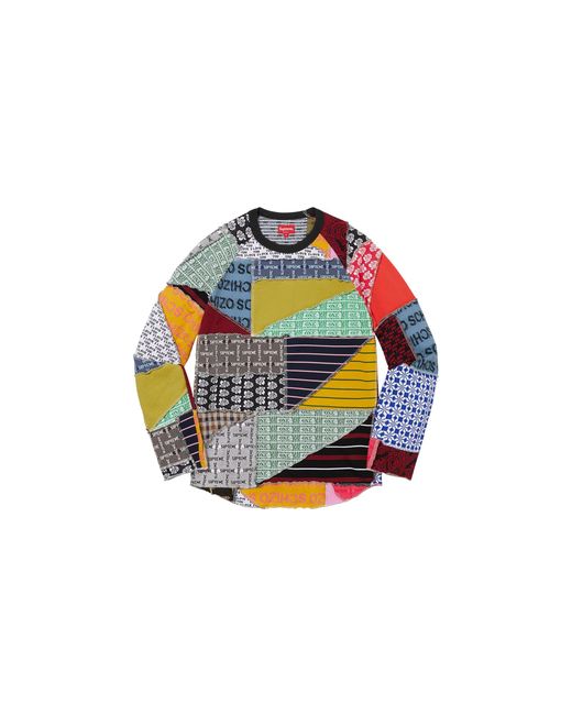 Supreme Black Patchwork Jacquard Long Sleeves Shirt "Ss23